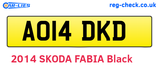 AO14DKD are the vehicle registration plates.
