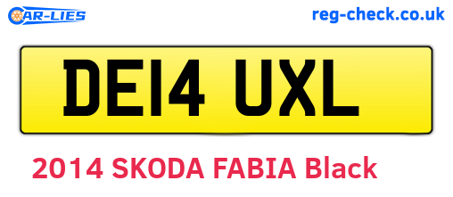 DE14UXL are the vehicle registration plates.