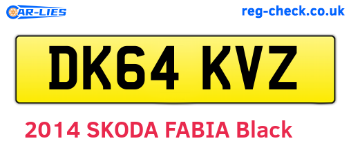 DK64KVZ are the vehicle registration plates.