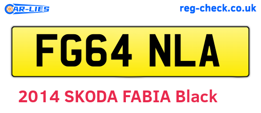 FG64NLA are the vehicle registration plates.