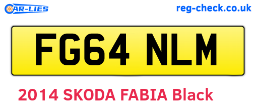 FG64NLM are the vehicle registration plates.