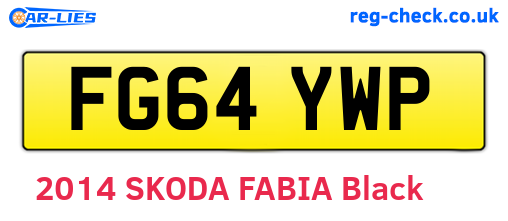 FG64YWP are the vehicle registration plates.