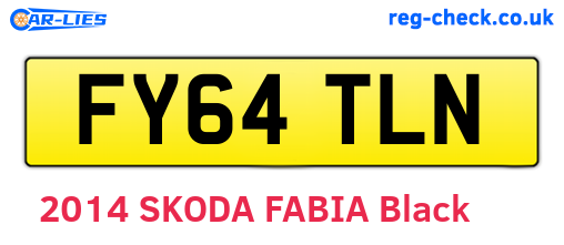 FY64TLN are the vehicle registration plates.