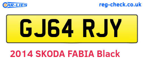 GJ64RJY are the vehicle registration plates.