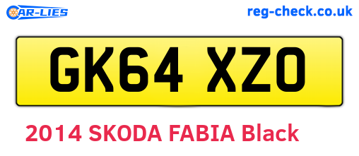 GK64XZO are the vehicle registration plates.