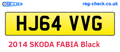 HJ64VVG are the vehicle registration plates.
