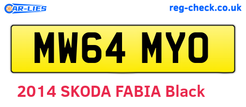 MW64MYO are the vehicle registration plates.