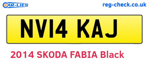 NV14KAJ are the vehicle registration plates.