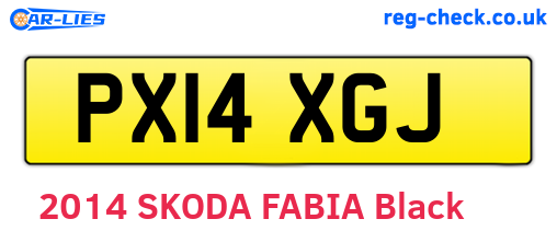 PX14XGJ are the vehicle registration plates.