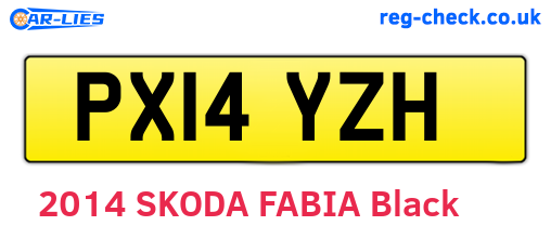 PX14YZH are the vehicle registration plates.