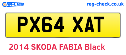 PX64XAT are the vehicle registration plates.