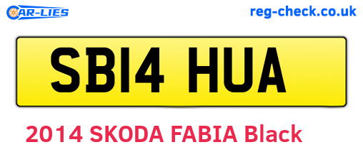 SB14HUA are the vehicle registration plates.
