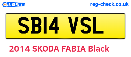 SB14VSL are the vehicle registration plates.