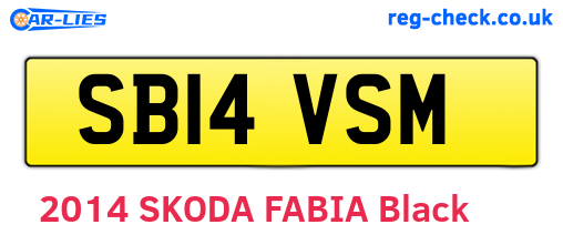 SB14VSM are the vehicle registration plates.