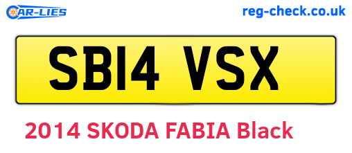 SB14VSX are the vehicle registration plates.