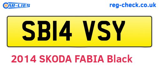 SB14VSY are the vehicle registration plates.
