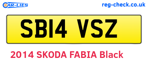 SB14VSZ are the vehicle registration plates.