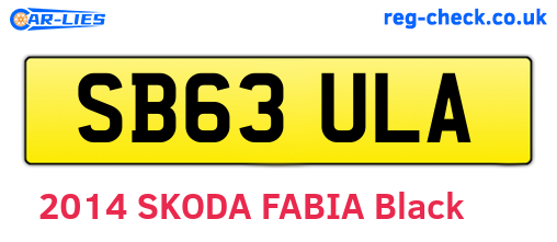 SB63ULA are the vehicle registration plates.