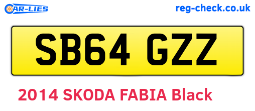 SB64GZZ are the vehicle registration plates.