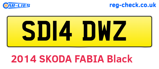 SD14DWZ are the vehicle registration plates.