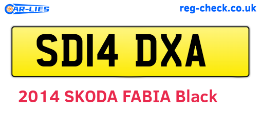 SD14DXA are the vehicle registration plates.