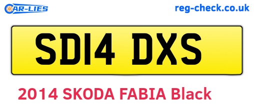 SD14DXS are the vehicle registration plates.