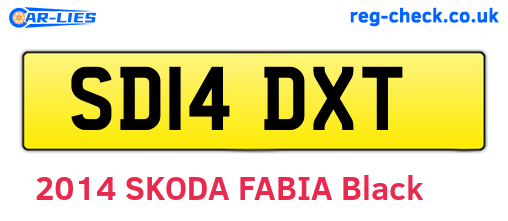 SD14DXT are the vehicle registration plates.