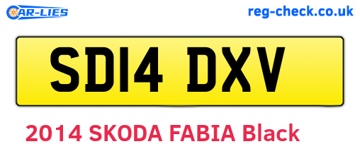 SD14DXV are the vehicle registration plates.