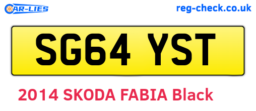 SG64YST are the vehicle registration plates.