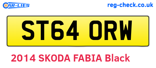 ST64ORW are the vehicle registration plates.