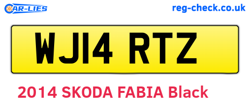 WJ14RTZ are the vehicle registration plates.