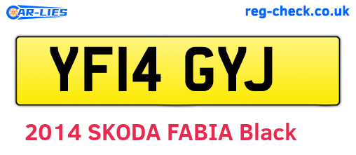 YF14GYJ are the vehicle registration plates.