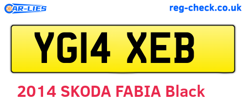 YG14XEB are the vehicle registration plates.