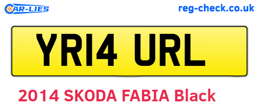 YR14URL are the vehicle registration plates.