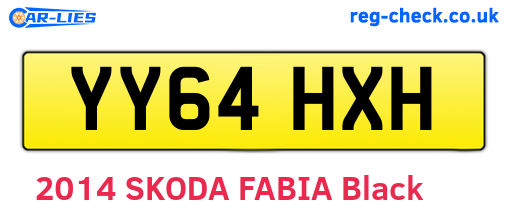 YY64HXH are the vehicle registration plates.