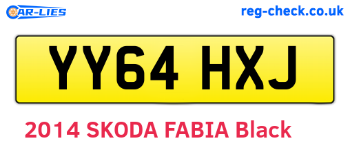YY64HXJ are the vehicle registration plates.