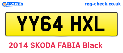 YY64HXL are the vehicle registration plates.