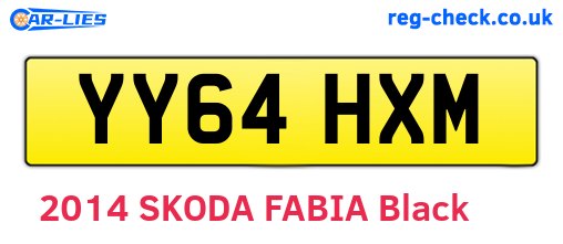 YY64HXM are the vehicle registration plates.