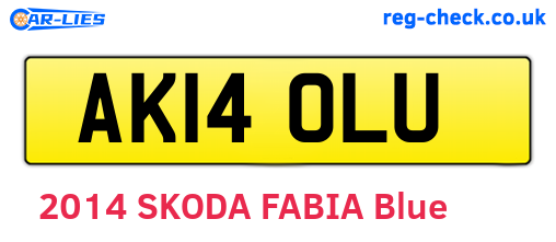 AK14OLU are the vehicle registration plates.