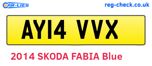 AY14VVX are the vehicle registration plates.