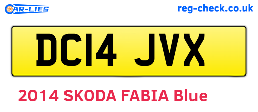 DC14JVX are the vehicle registration plates.