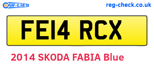 FE14RCX are the vehicle registration plates.