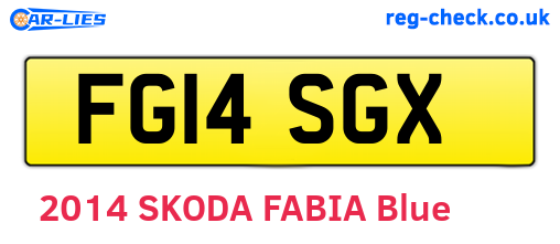 FG14SGX are the vehicle registration plates.