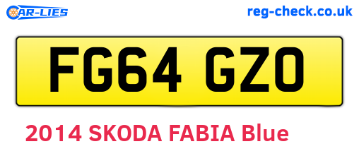 FG64GZO are the vehicle registration plates.