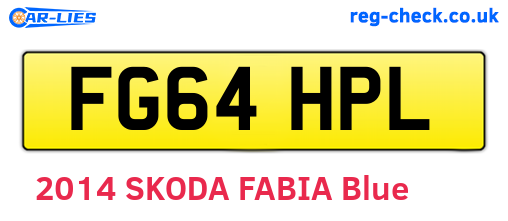 FG64HPL are the vehicle registration plates.