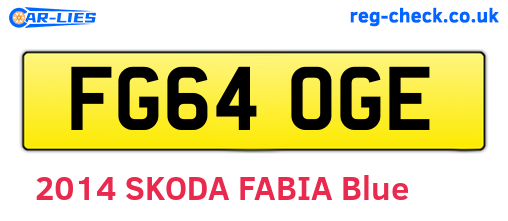 FG64OGE are the vehicle registration plates.