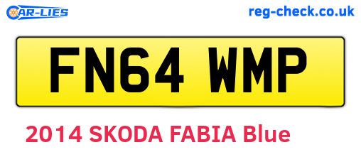 FN64WMP are the vehicle registration plates.