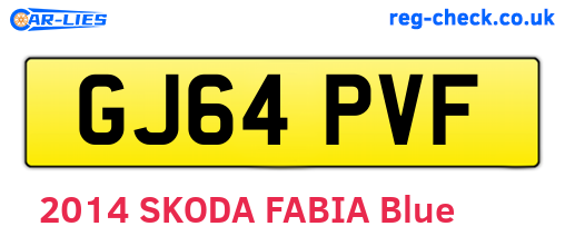 GJ64PVF are the vehicle registration plates.