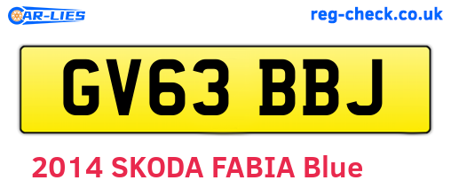 GV63BBJ are the vehicle registration plates.