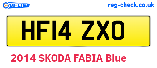 HF14ZXO are the vehicle registration plates.